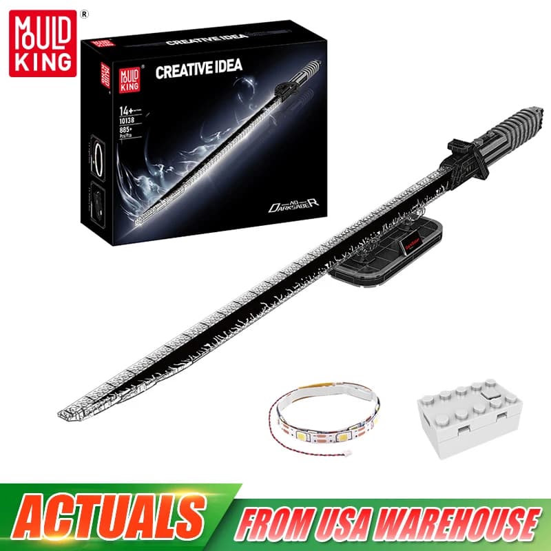 Mold King 10138 Star Plan Toys The Dark Saber Building Block with LED Parts Assembly Cosplay Brick Toys Christmas Gift for Kids