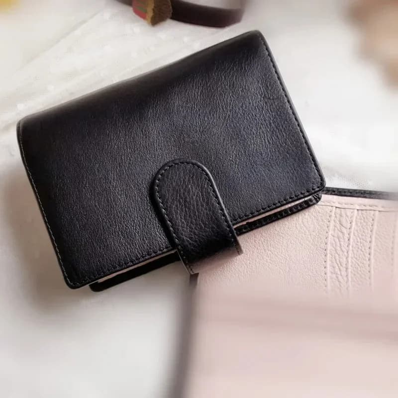 Nuovo Agenda Planner A7 in Vera Pelle con Anelli, Mini Organizer in Pelle, Diario in Pelle Bovina, Taccuino con Ampia Tasca