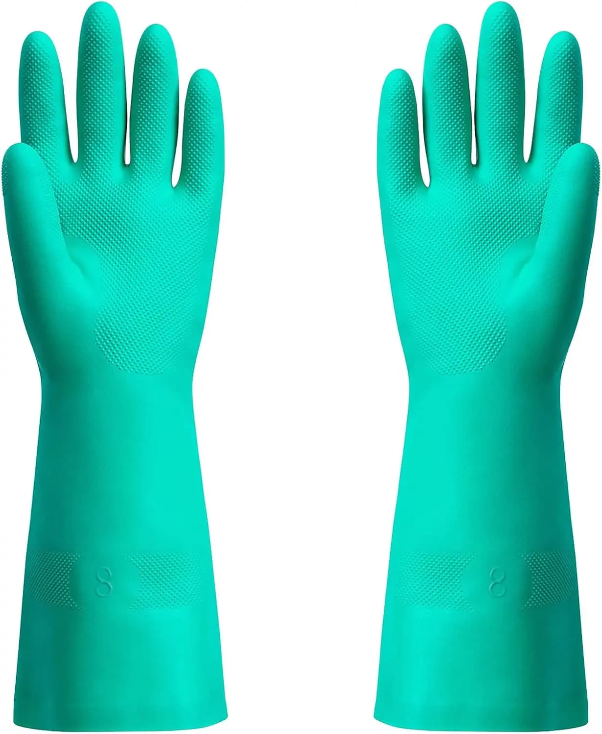 Guanti in Nitrile Resistenti agli Agenti Chimici, Senza Lattice, Resistenti ad Acidi, Alcali, Solventi e Oli - Taglia Media