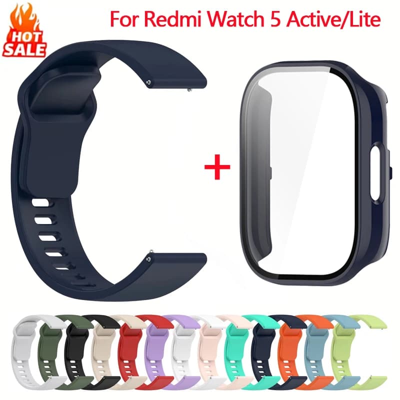 Cinturino in silicone + custodia per Xiaomi Redmi Watch 5 cinturino attivo accessori smartwatch braccialetto sportivo per cinturino Redmi watch5 Active/Lite