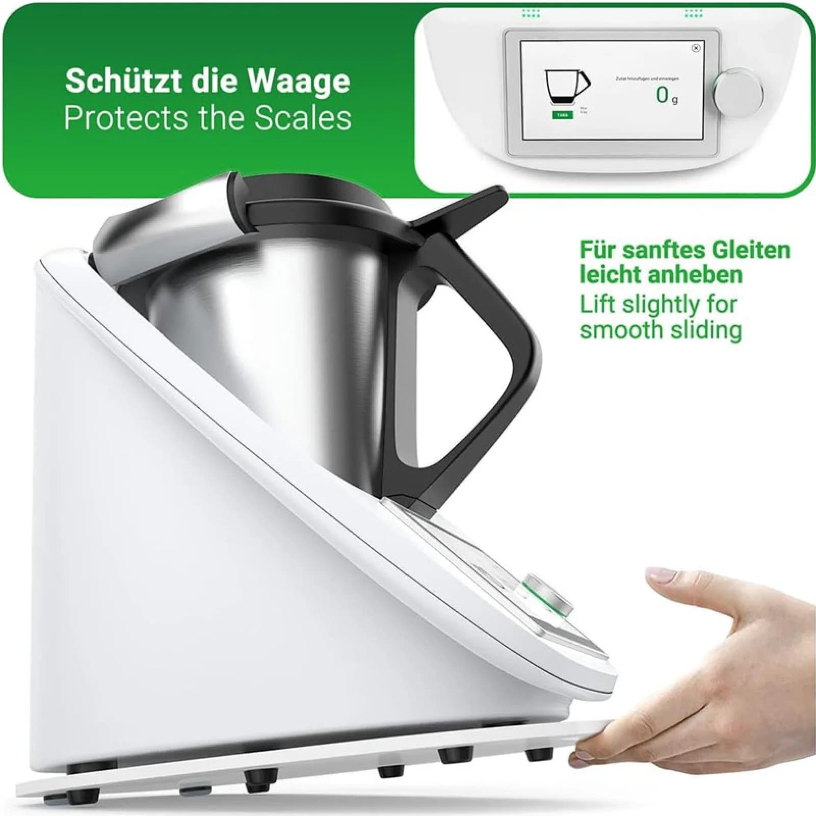 Tappetino Antiscivolo Compatibile con Thermomix TM5 TM6, Base Antiscivolo per Posizionamento Fisso, Accessorio da Cucina per Frullatore
