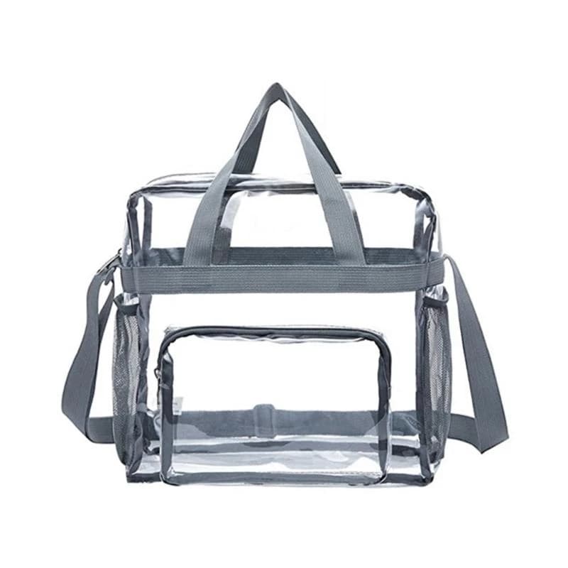 X7XC PVC Transparent Travel Bag See Through Tote Bag with Shoulder Strap for Women