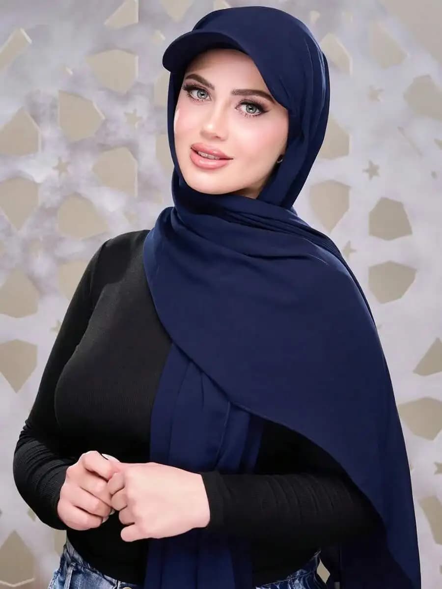Turbante da donna con bordo a tinta unita, stile mediorientale