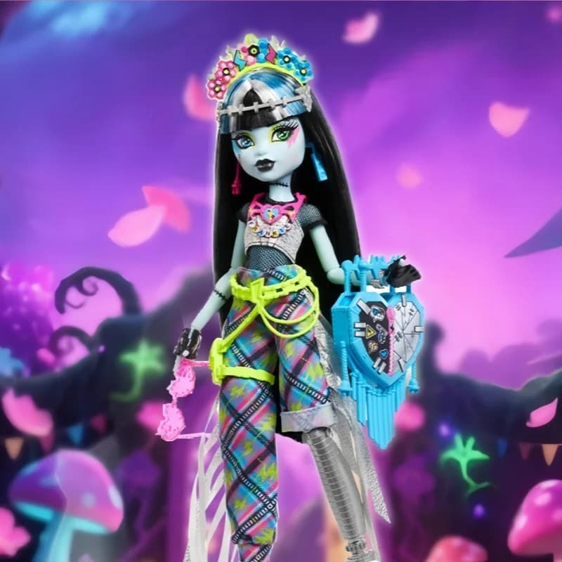 Autentico giocattolo regalo con figura da collezione Monster High Frankie Stein, perfetto per i fan di cosplay anime della serie Monster Fest delle scuole superiori