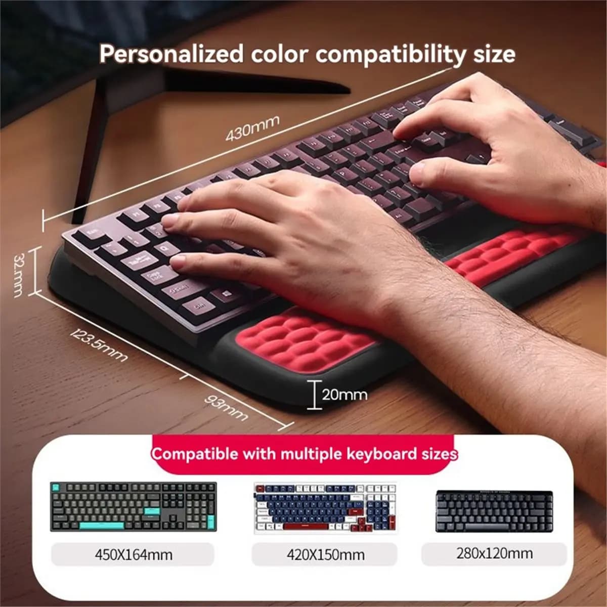 [VALUE PACK]Ergonomic Keyboard Mouse Wrist Rest, Memory Foam Material with Integrated Keyboard Pad Wrist Pad with Wrist Gel B