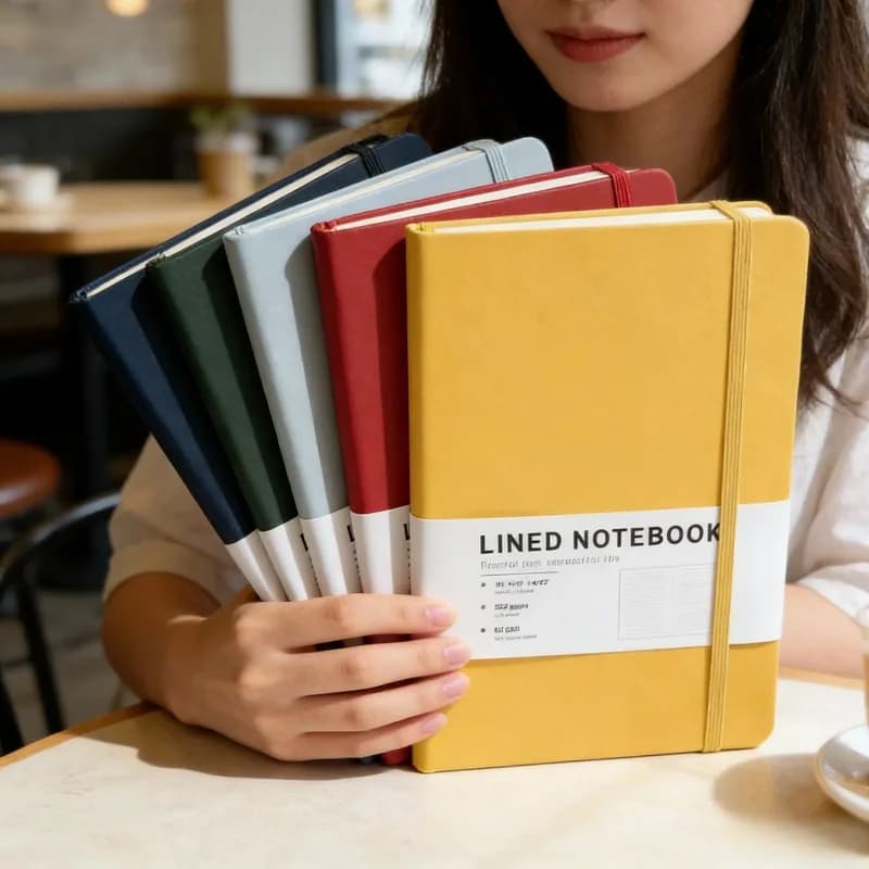 Simple Business Journal Custom Logo Notepad for Office 2026 A5 Hardcover PU Leather Notebook with Bandage