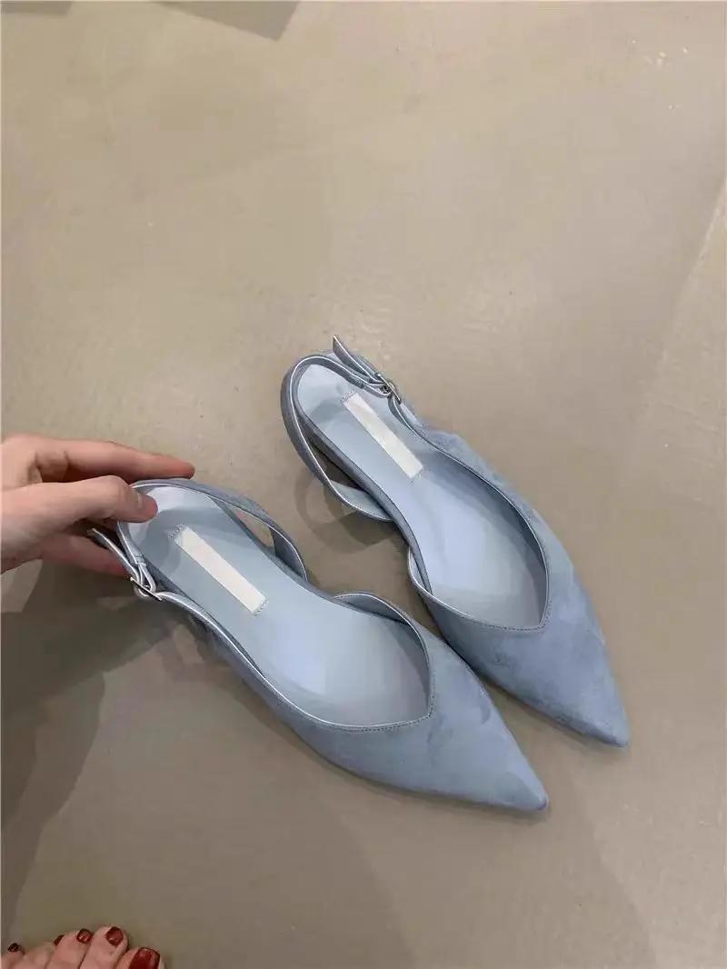 Sandali da Donna Eleganti con Punta Affusolata e Tacco Basso Quadrato, Slingback per Banchetti e Feste, Nuova Collezione 2026