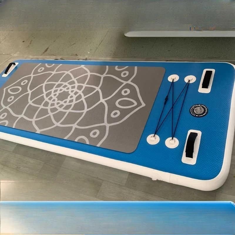 Tappetino da ginnastica gonfiabile personalizzato, vendita diretta dalla fabbrica, cuscino d'aria spesso e spazzolato, per taekwondo, tappetino yoga gonfiabile