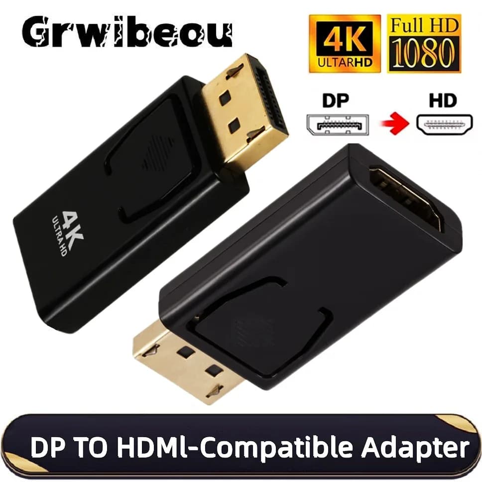 Convertitore adattatore compatibile da DisplayPort a HDMI 4K/1080P - Convertitore DP maschio a HDMI femmina per PC/laptop/TV/proiettore