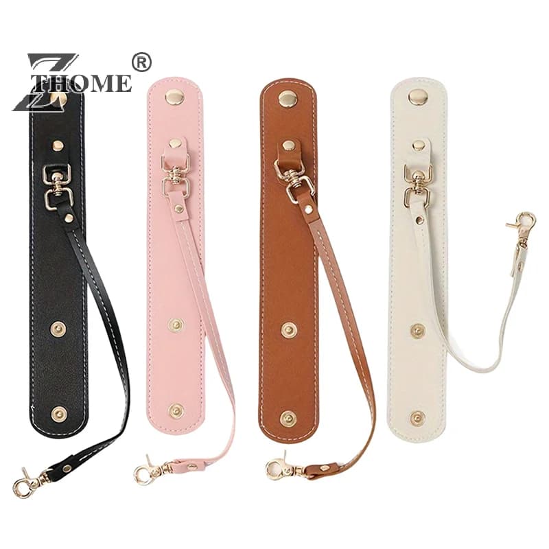 Outdoor Travel Hat Clip with PU Leather Glove Wrap Strap Solid Color Fashionable Clip for Laptop Multifunctional Towels