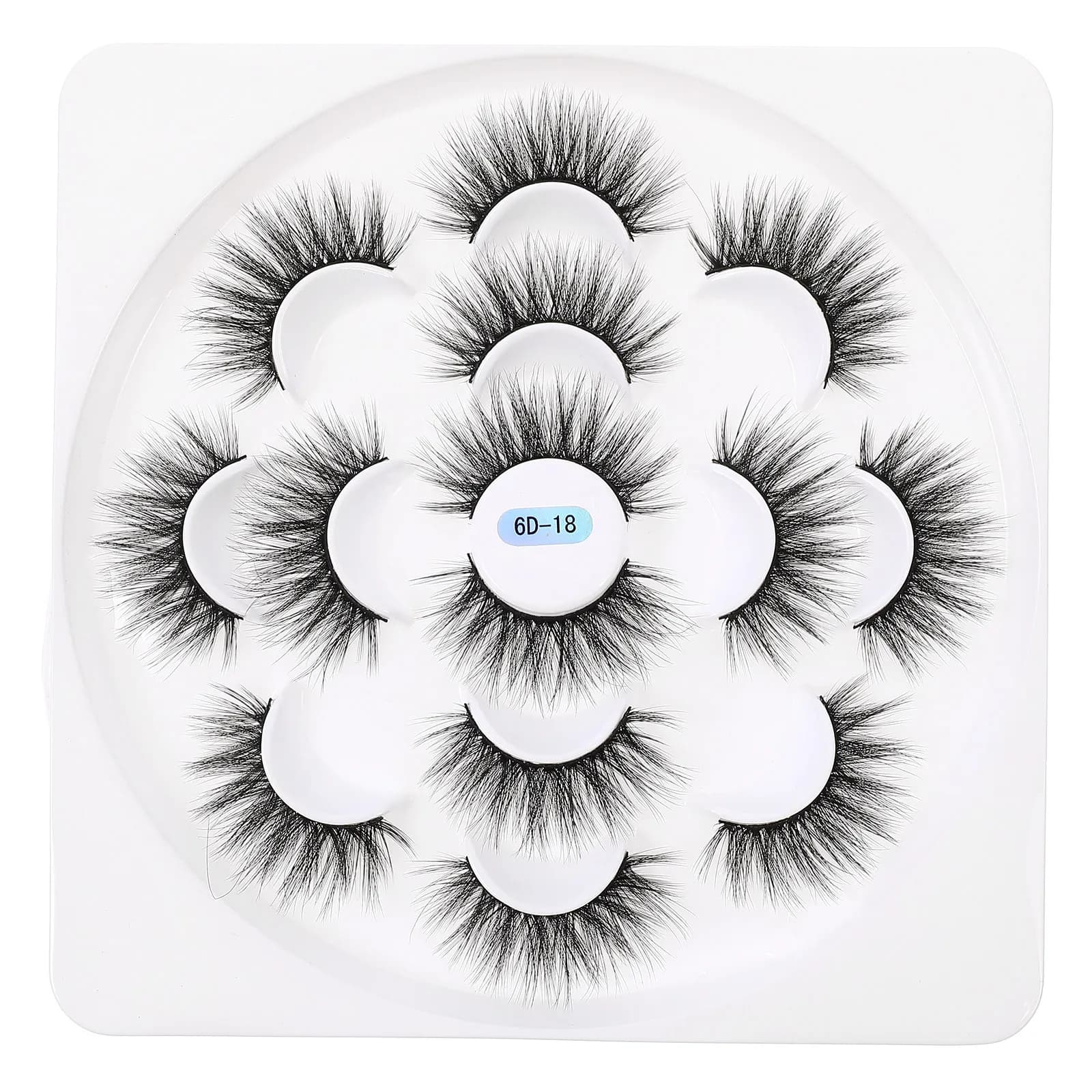 Natural Faux Eyelashes in Box, Professional Makeup Accessories, Realistic Design and Riccio