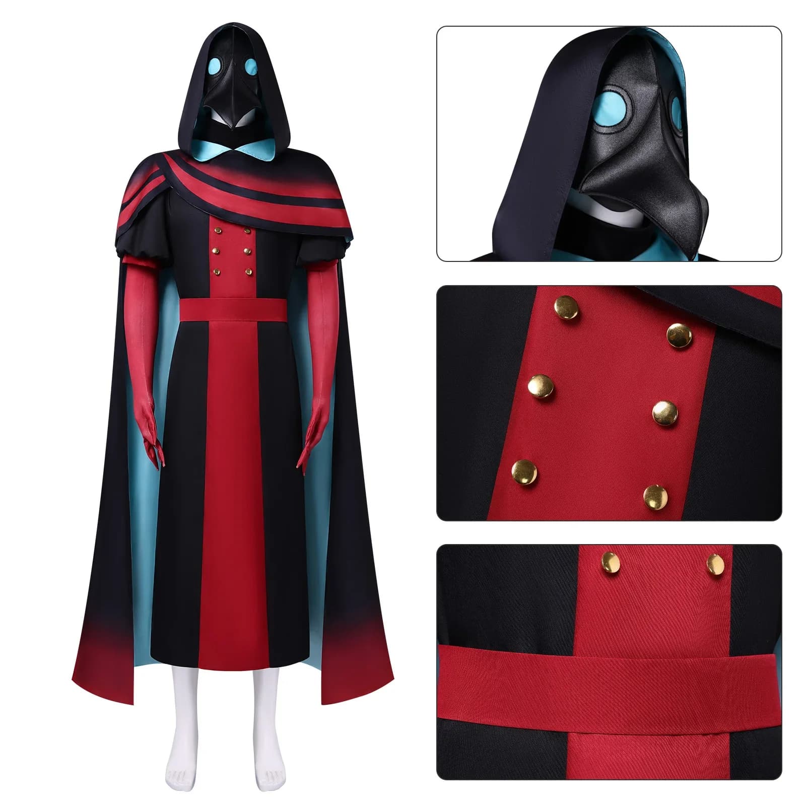 Doctor Cosplay Costume 2026 Game Circus Roleplay Lining Cloak Mask Gloves Belt Outfits for Halloween Carnival Party