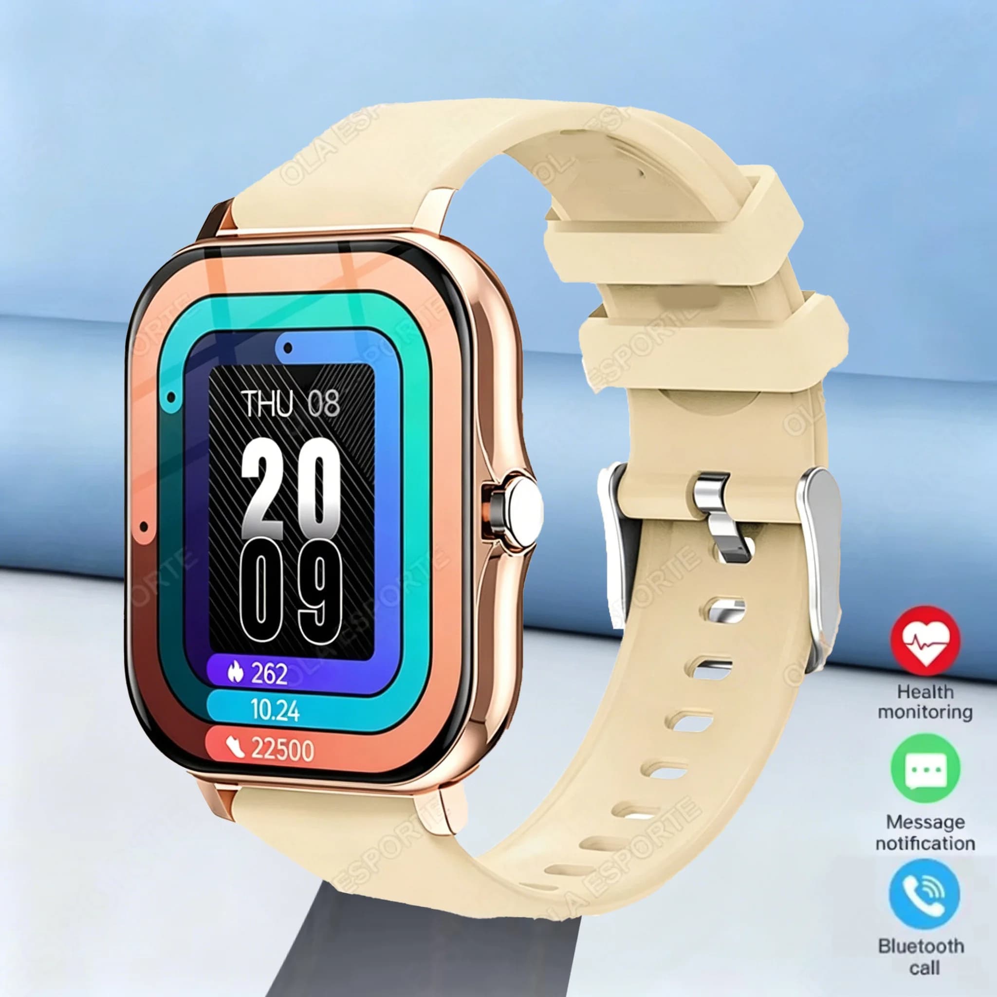 Orologio sportivo intelligente Orologio fitness Monitor della salute Smartwatch impermeabile Orologi con chiamata Bluetooth per uomo Donna Telefono IOS Android HT30