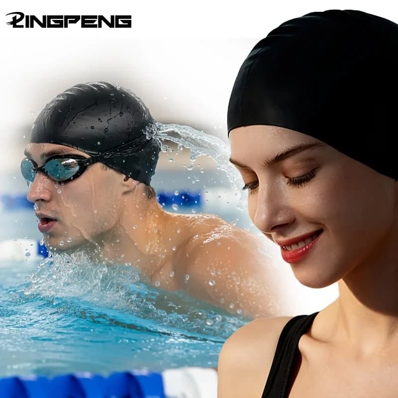 Cuffia da Nuoto in Silicone, Classica Unisex, per Adulti e Bambini, Comoda, Resistente, Antiscivolo, Elastica, Impermeabile, per Capelli Lunghi e Corti
