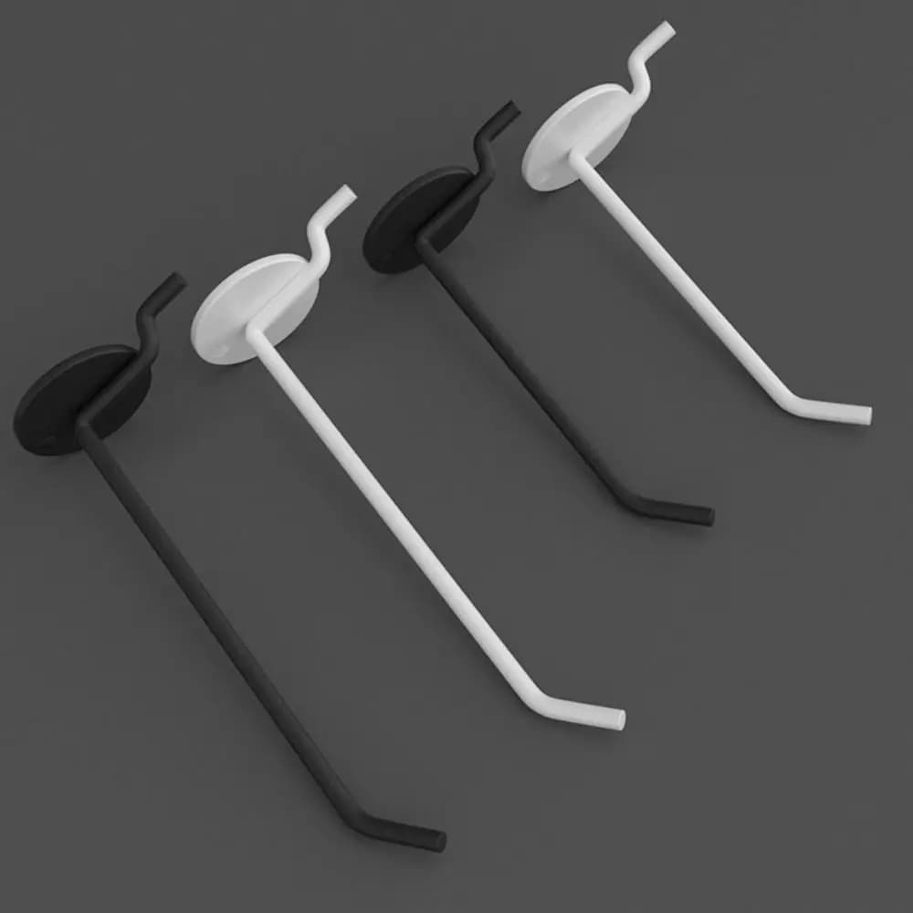 4PCS Special Hooks Perforated Board Hooks Tool Accessories Single Line Design Shelves Hooks Single Line Hooks Tool Organization