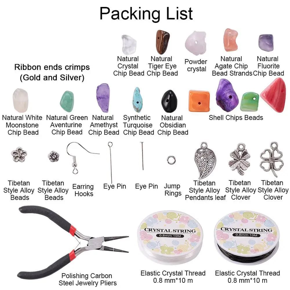 933Pcs Irregular Chips Beads Kit for Crafts Jewelry Necklace Making