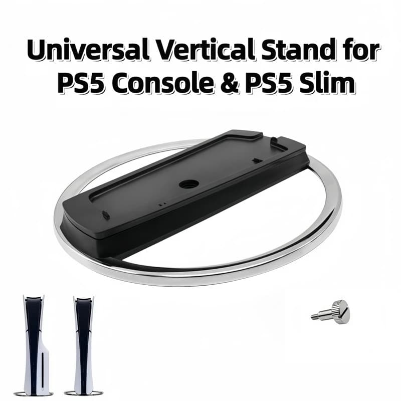 Supporto Verticale in Metallo Ultra-Sottile per PS5, Versione Slim, con Dissipazione del Calore e Vite Inclusa