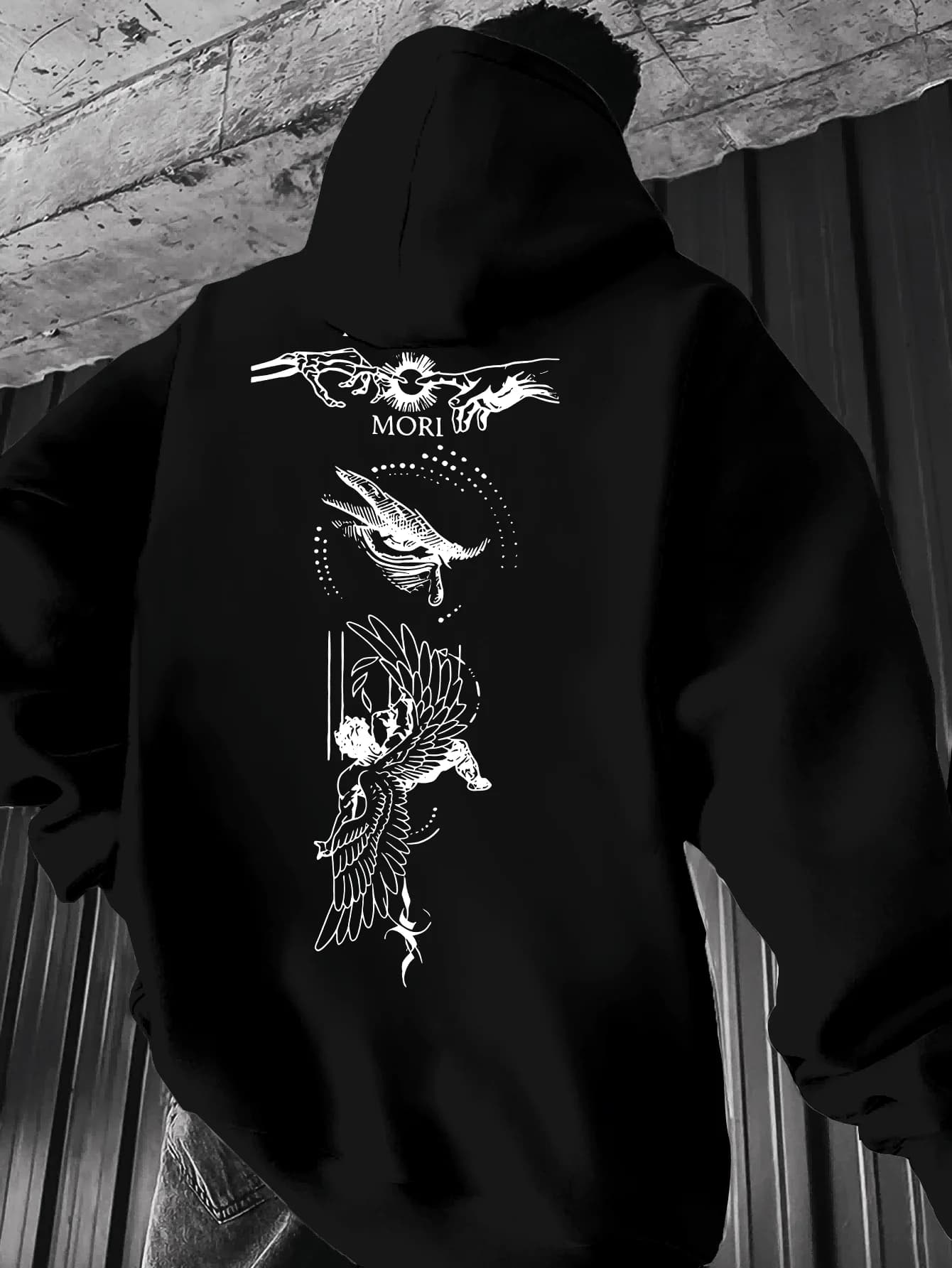 Dark-themed Halloween-themed hoodies for men and women, printed men's hoodies, couple's street style hoodies.