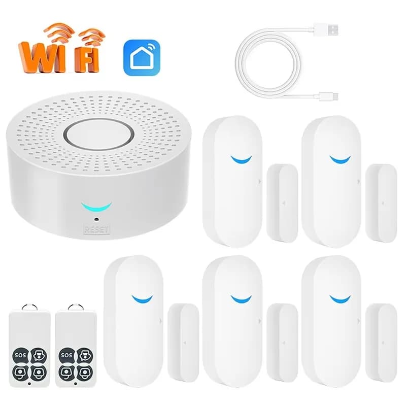Tuya Wifi Sistema di Allarme Domestico Intelligente 433mhz Antifurto Sirena di Allarme di Sicurezza Vita Intelligente App di Controllo Kit di Allarme Senza Fili per Uso Domestico