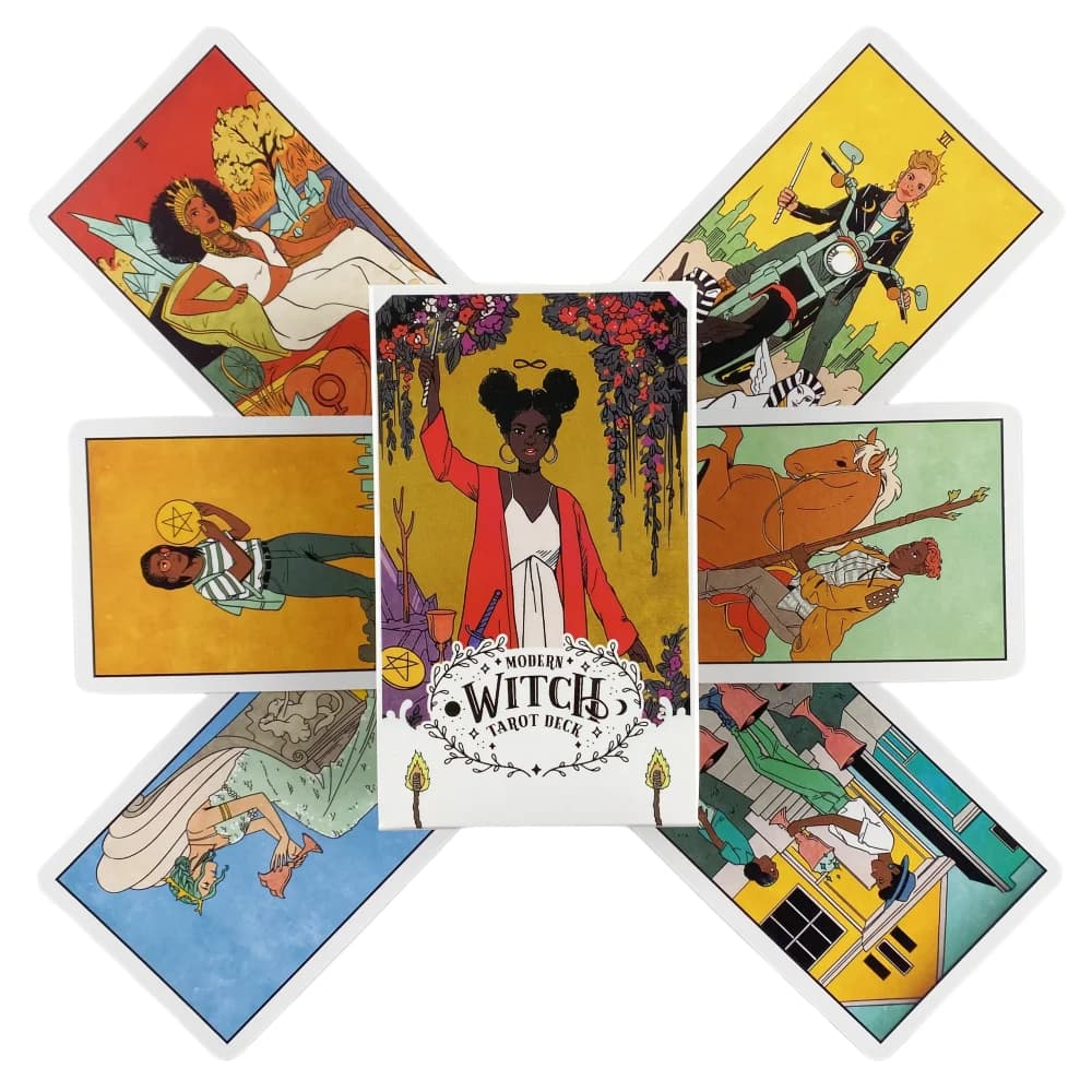 Modern Witch Tarot Cards A 78 Deck Oracle English Divination Board Playing Games,Holiday Games, Halloween and Christmas Gifts