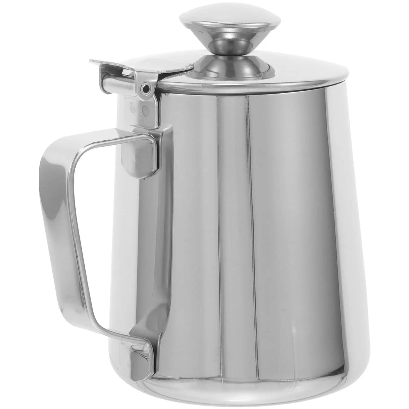 Coffee Frothing Cup Stainless Steel Milk Frothing Cup Metal Espresso Pitcher Lid Latte Art Foam Maker Stainless Steel Pitcher