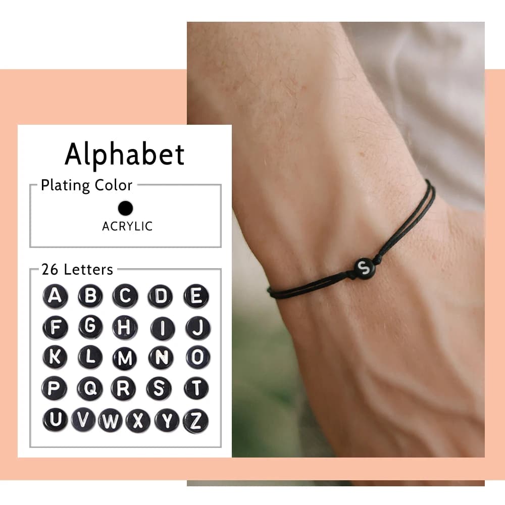 Go2boho 2024 New Valentine Jewelry Handcrafted 2 Layer Black Rope Letters Simple Bracelets for Men Minimalist Nautical Gifts