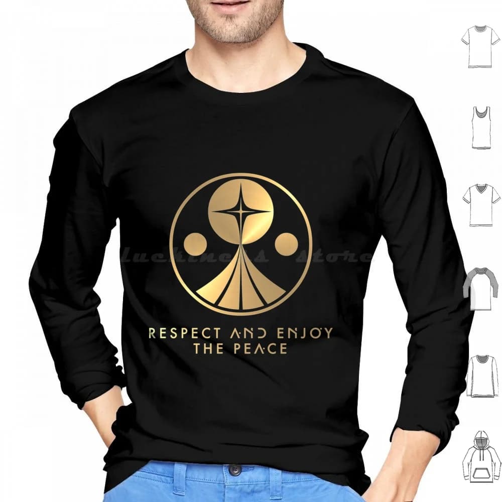 Respetta e Goditi la Pace - Felpe con cappuccio a maniche lunghe Foundation Asimov Sci Fi Science Fiction Asimov Robot Space Empire