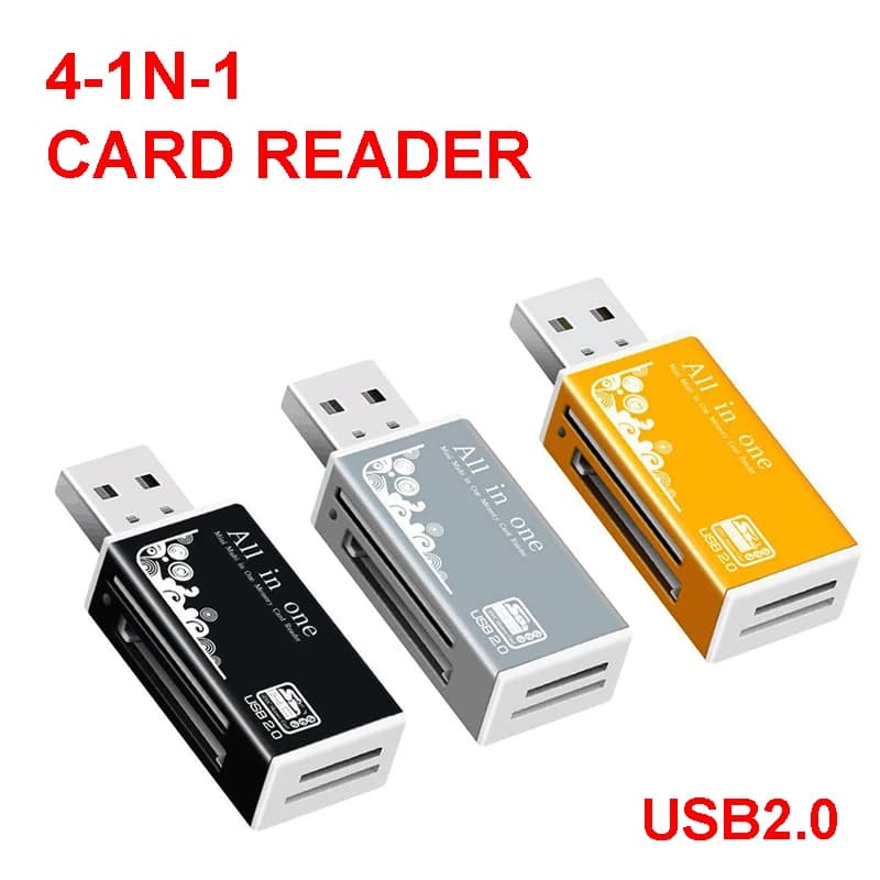 Lettore di schede 4 porte USB 2.0 Memoria SD TF Card SDHC MMC/RS MMC TF MS/MS PRO/MS DUO M2 Adattatore per laptop Desktop PC Accessori