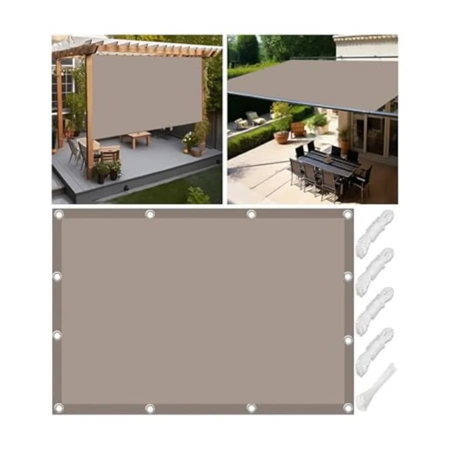Telo Ombreggiante con Occhielli 4x4 Piedi, Impermeabile, Copertura per Pergola, Tenda Parasole, Vela Ombreggiante per Esterni, Protezione UV 95%