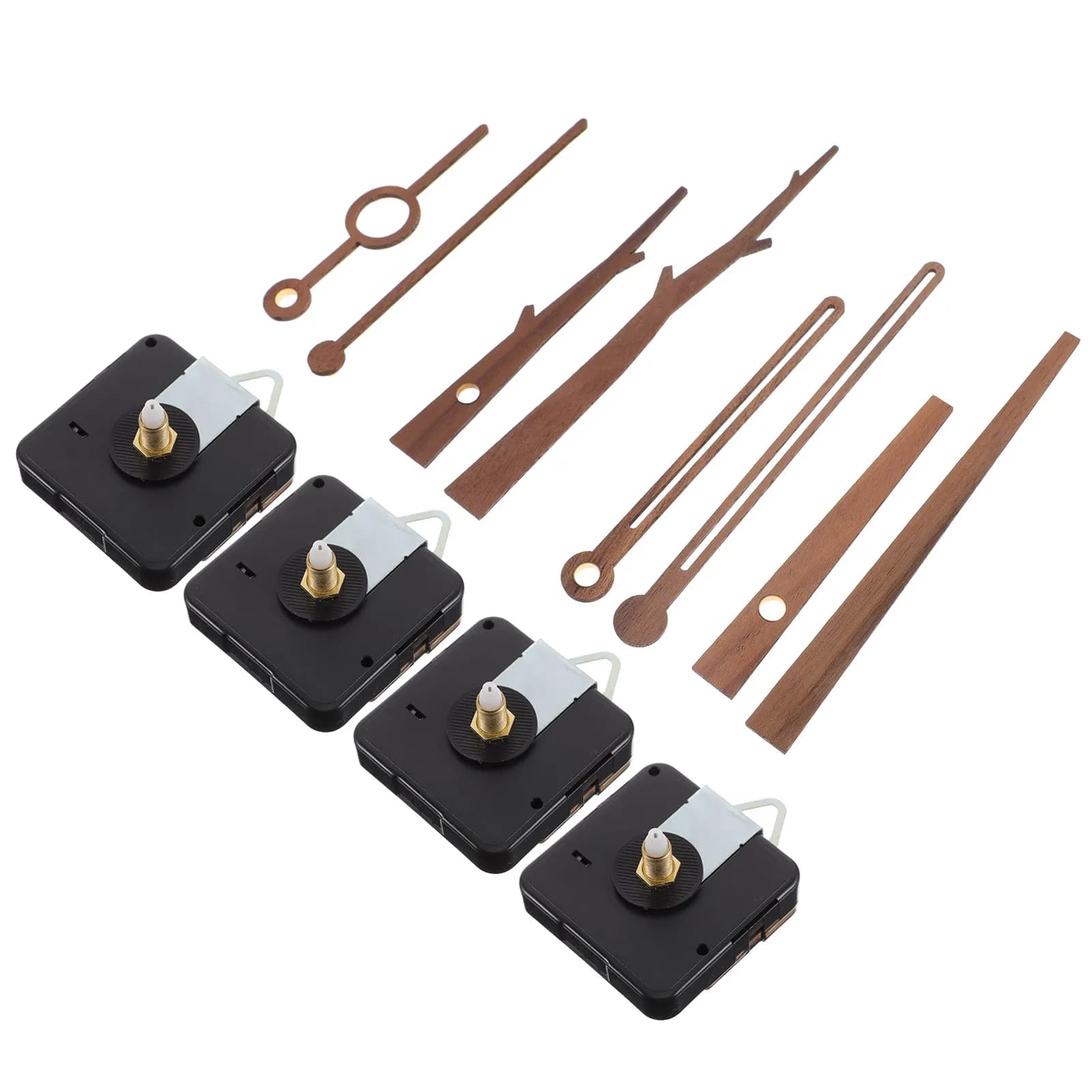 Movement Kit Watch 4 Pieces Silent Plastic Fai-da-te, Replacement Mechanism for Wall Clock Without Frame with Including Hands