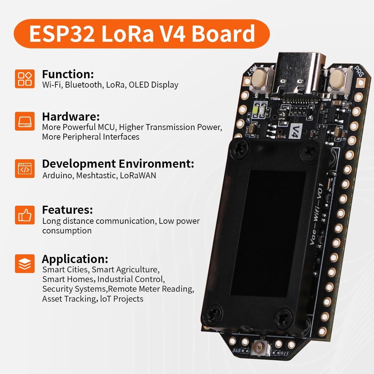 Heltec LoRa32 V4 GPS meshtastico ESP32 WiFi BLE SX1262 Modulo LoRa per LoRaWAN con antenna 868/915 MHz Scheda di sviluppo V4 ad energia solare