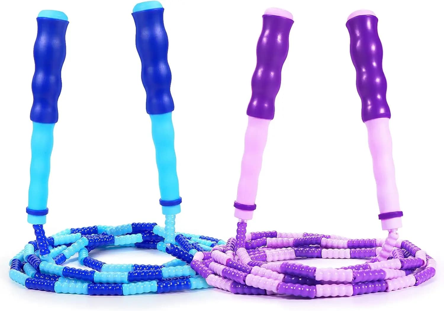 Adjustable Jumping Cord with Children's Beads - Nylon Corda without Grovile with Anti-slip Grips