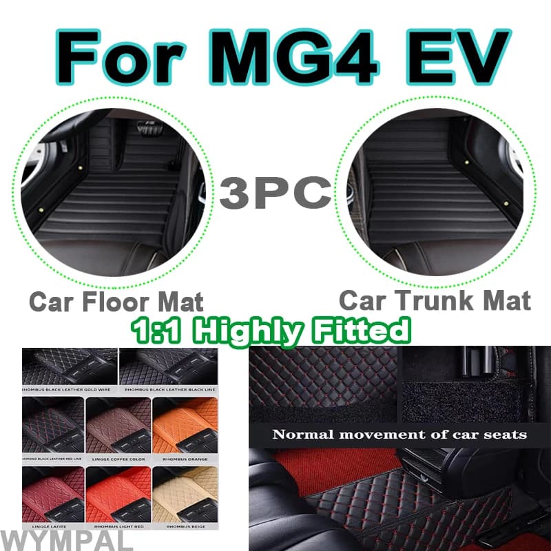 Luxury Car Floor Mats Carpet For MG4 EV MG Mulan EH32 2022 2023 2024 Anti-dirt Pad Leather Mat Car Mats Car Accessories full