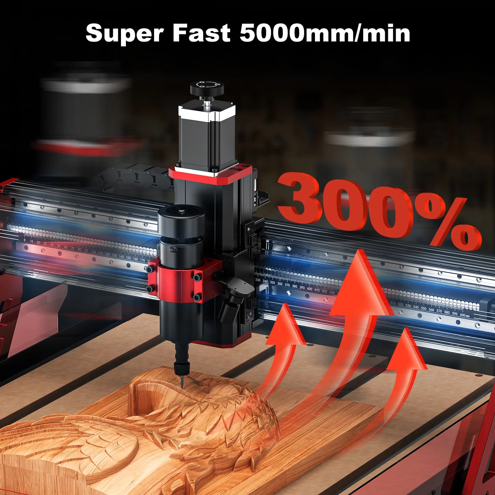 Twotrees TTC6050 CNC Router with 500W Spindle Motor, Laser Engraving Machine, CNC Milling Machine with Infrared Sensor