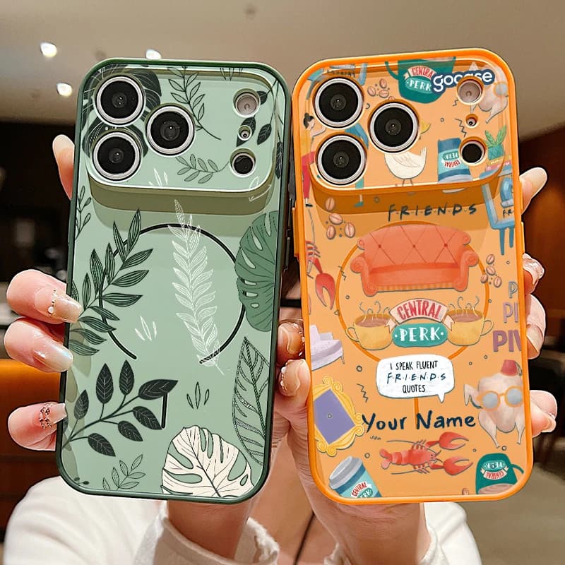 Summer Plant Pattern Magnetic Phone Case For iPhone 17 Pro Max 16 15 14 13 Pro Max For Magsafe Wireless Charge TPU PC Back Cover