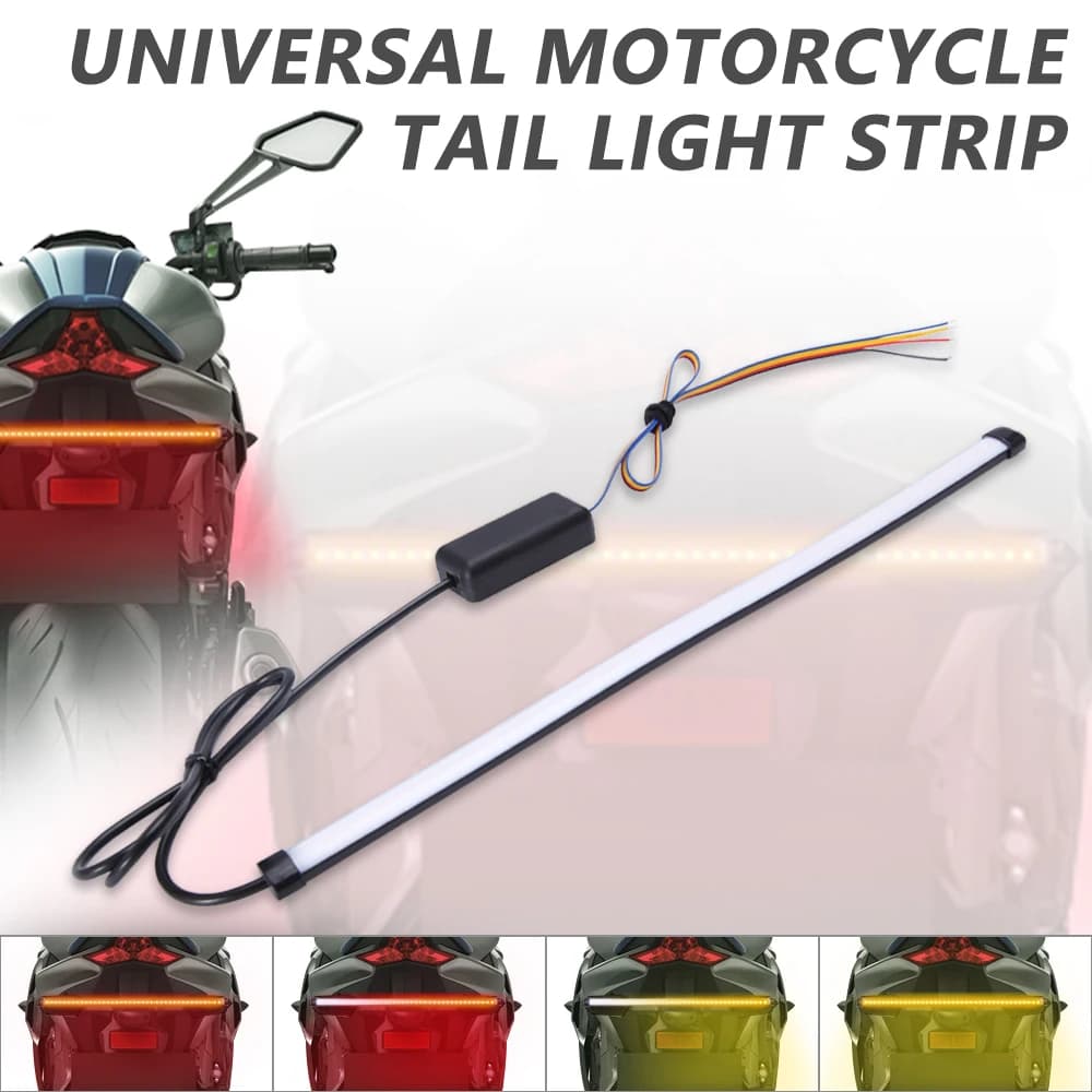 Striscia per moto Indicatore fanale posteriore a LED Indicatori di direzione arresto freno Ambra + Lampada rossa per ATV Ciclomotori Scooter Motoslitta