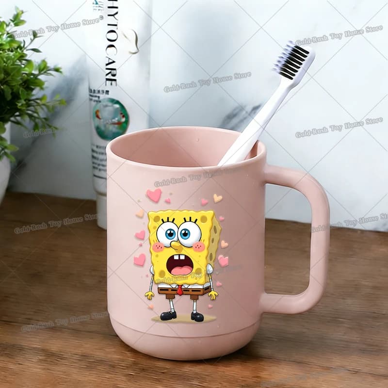 Cartoon SpongeBobs Boy Girl Toothbrush Cup Patrick Star Cute Kids Mouth Rinsing Mugs Bathroom Toothbrush Holder​ Water Cups