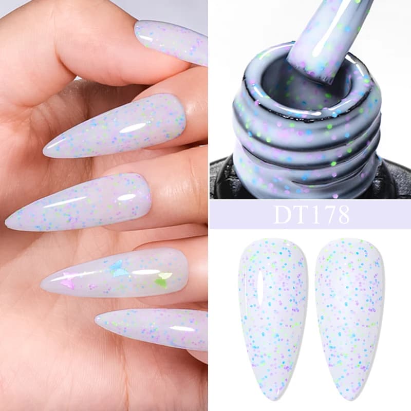 MEET ACROSS 7ml Formaggio Glitter Paillettes Gel Shimmer Candy Color Gel LED UV semipermanente per unghie Nail Art Vernici ibridi