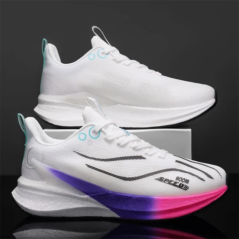 Men's stylish breathable carbon plate cushion running shoes, unisex couple casual sneakers, versatile trendy unique design