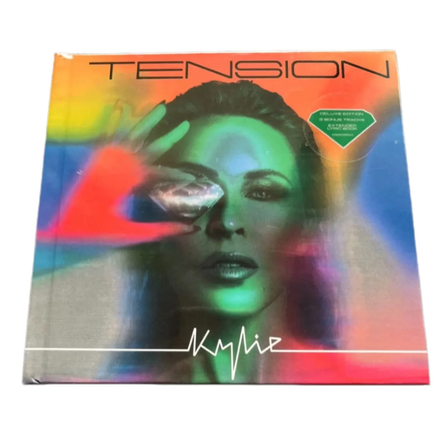 Tension Upbeat Electronic Pop Dance CD Vibrant Neon Gradient Futuristic Art Cover Stylish Collectible Music Disc