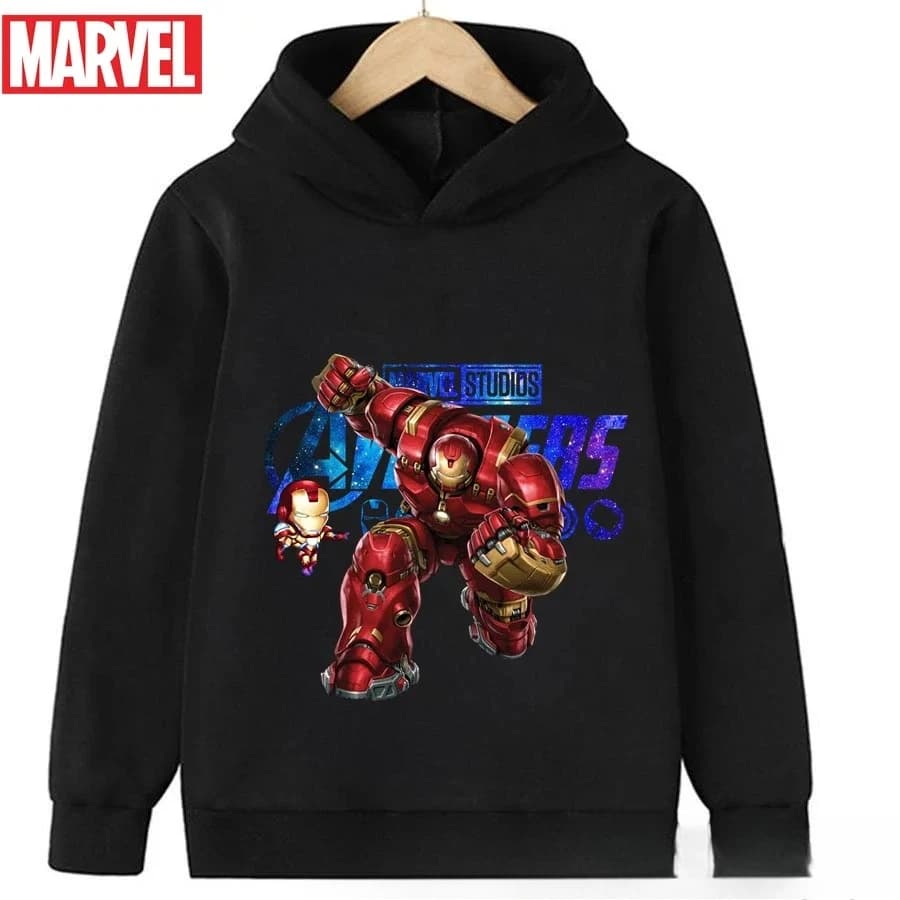 Abbigliamento Street Fashion Autunno-Inverno Marvel Avengers League per Bambini, Outfit Comodo e Caldo per Ragazze e Ragazzi, Felpe da Viaggio