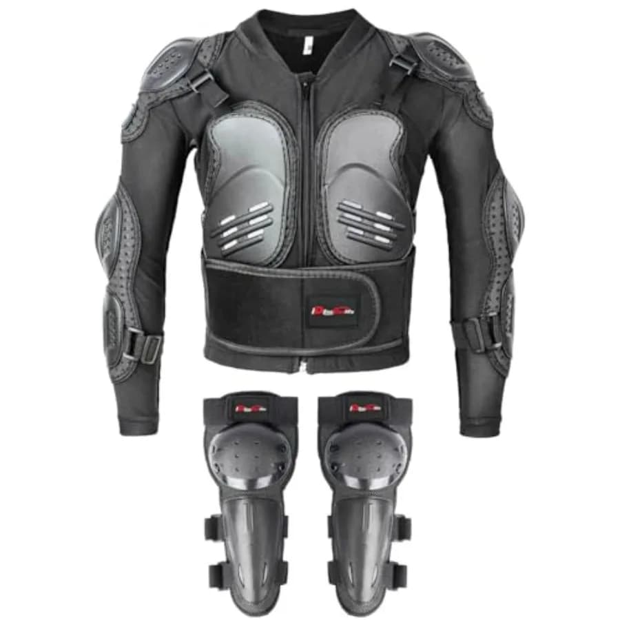 Giacca Protettiva per Moto - Equipaggiamento per Dirt Bike con Protezioni per Schiena, Petto e Ginocchia per Ciclismo, Skateboard e Sci