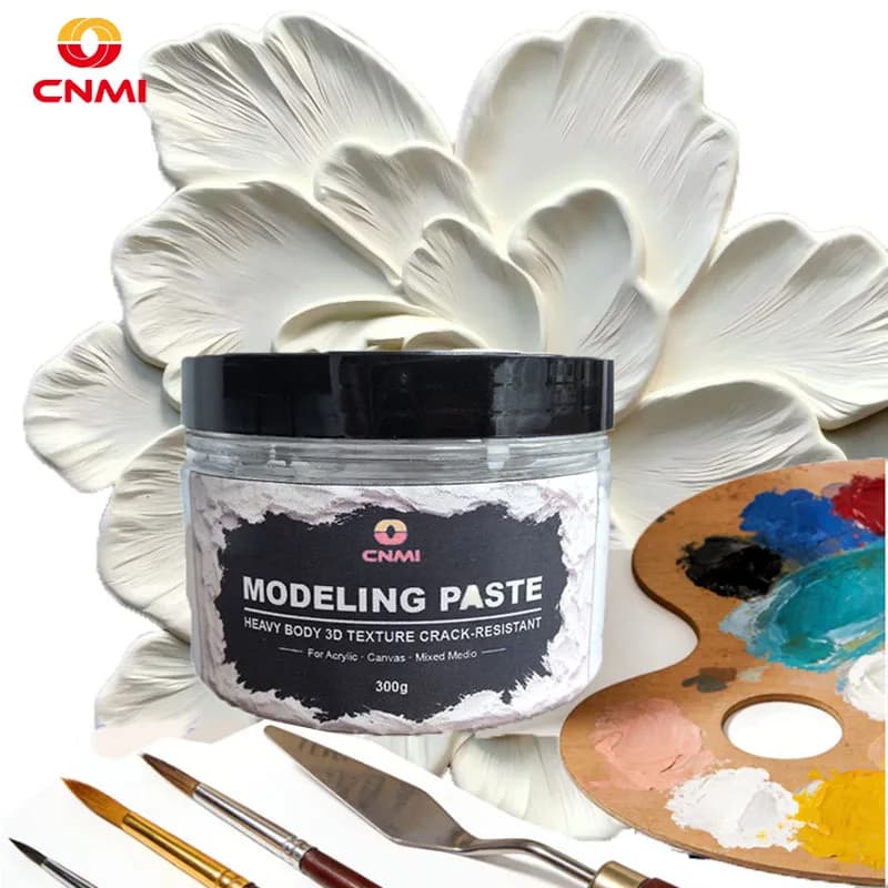 300g 3D Modeling Paste White Acrylic Medium Ideal Sculpting & Texture Paint Non-Cracking Odorless&Safe for Artists Line Drawing