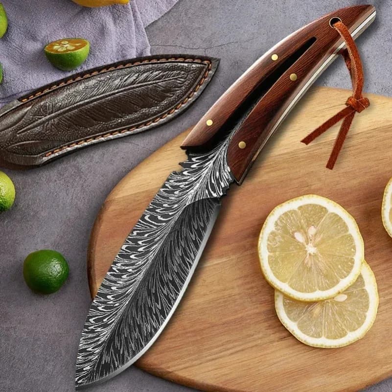 Coltello multiuso Chef Cottura Affettare Carne Frutta Pesce Coltello per sfilettare Coltello da macellaio Manico in legno Coltelli da cucina per barbecue Strumento