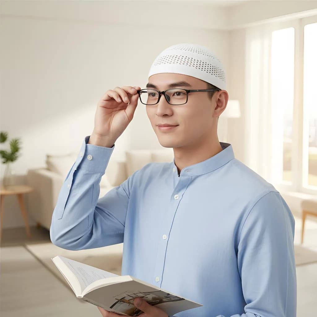 Cappelli Musulmani per Uomo e Donna, Copricapo da Preghiera in Maglia, Kufi Kippah Islamico, Stile Arabo Saudita, Ebraico, Estivo, Nero 03679