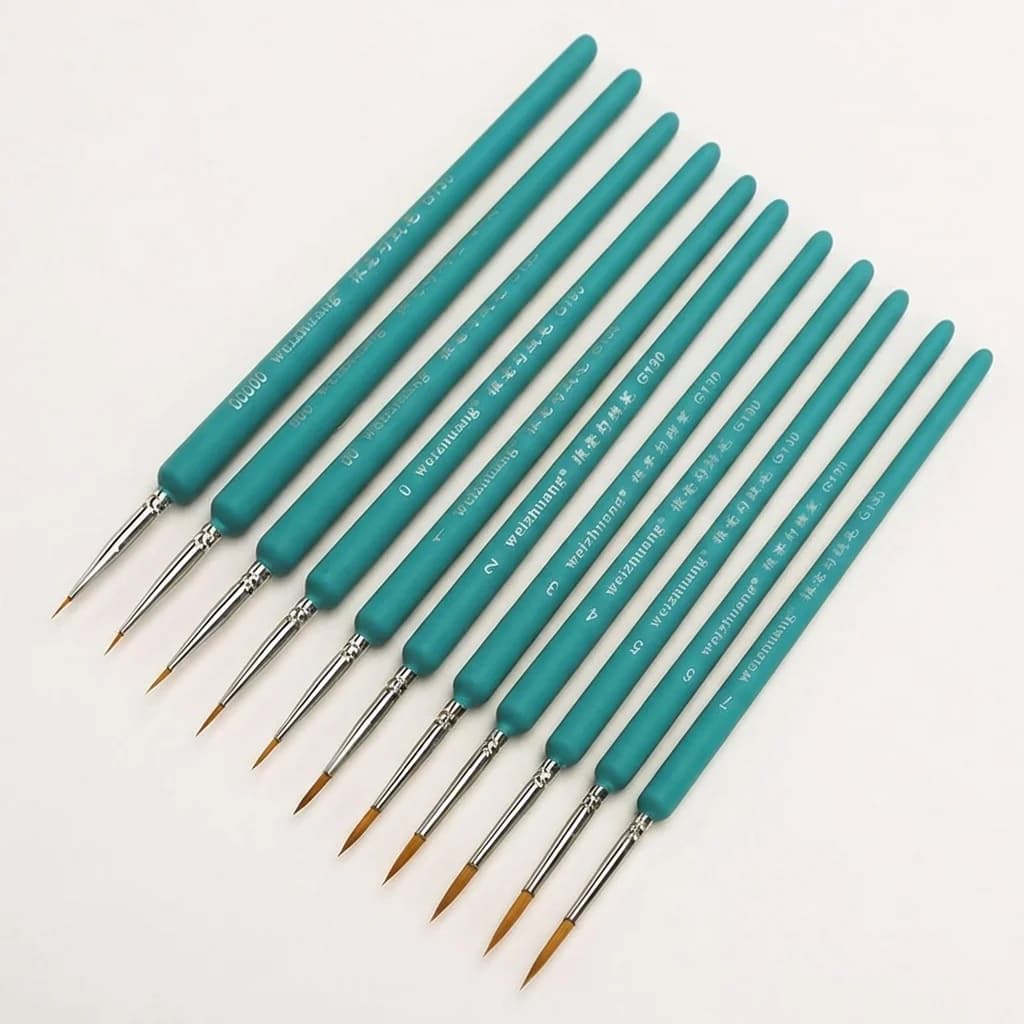 Set di 11 pennelli miniatura professionali in nylon per dettagli e linee sottili, strumento per disegno ad acrilico e acquerello