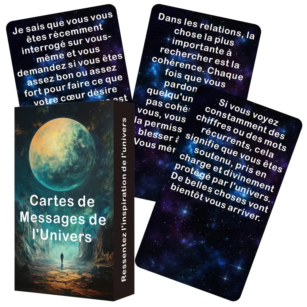 Carte Oracle francesi, Mazzo di tarocchi francesi, Carte dei tarocchi dell'universo, Carte Oracle della saggezza cosmica, 12x7 cm, 54 carte