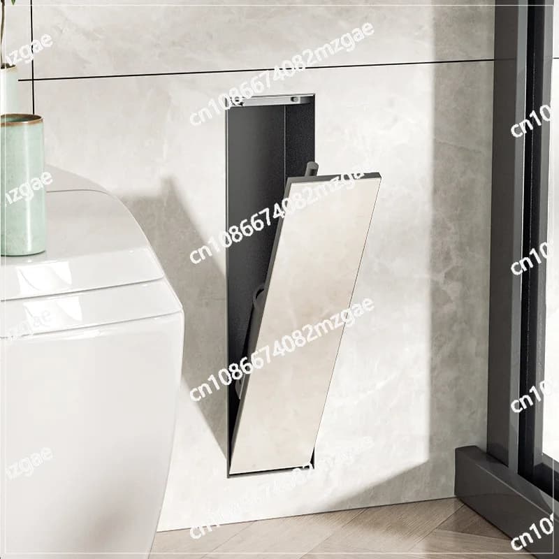 Nicchia per WC a incasso in acciaio inox, con spazzola per WC in silicone