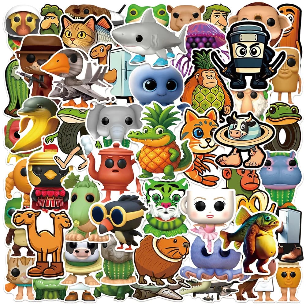 10/30/50PCS AI Abstract Brainrot Abstract Cartoon Stickers Tung Sahur Funny Animal Graffiti Decals Kids DIY Sticker