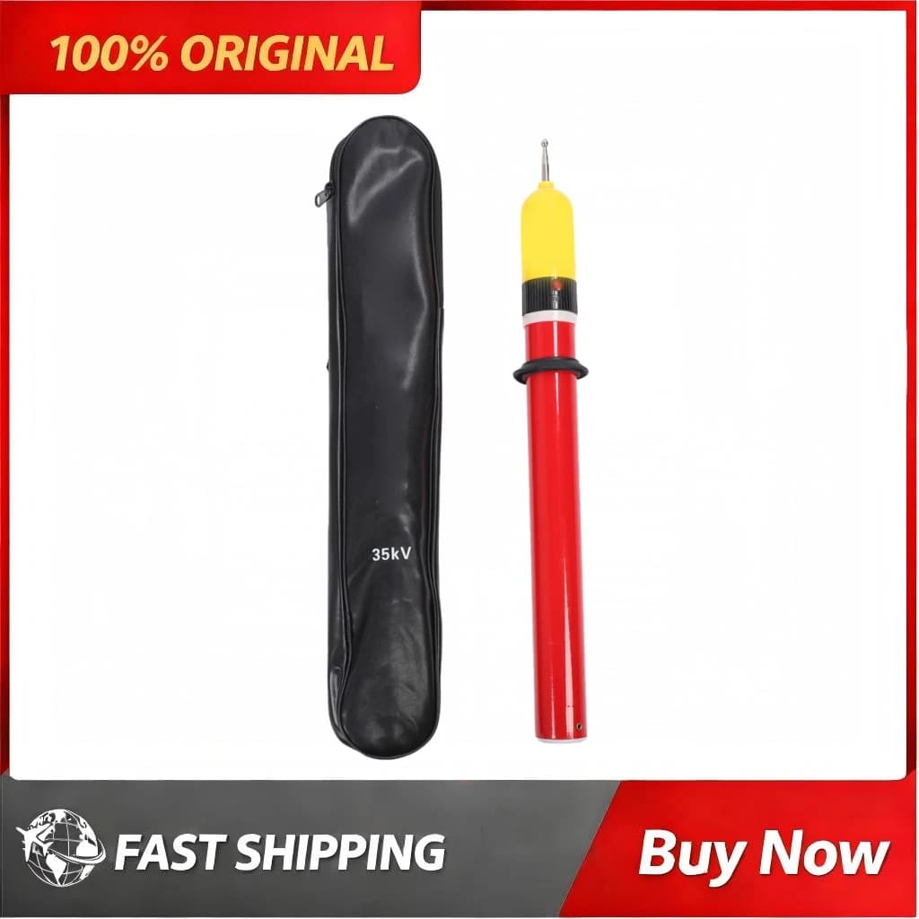 Tester di tensione 35KV Penna tester ad alta tensione isolata telescopica che abbina la promemoria della luce sonora Penna di prova con pulsante di controllo automatico